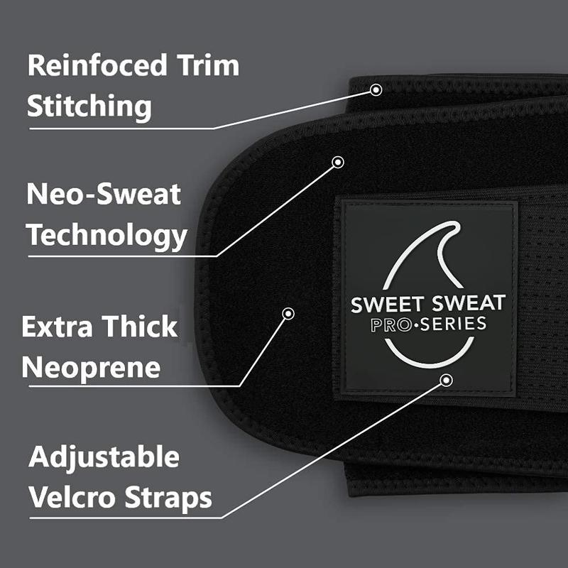 Sweet Sweat 'Pro-Series' Ab Trainer (Black) with Adjustable Velcro Straps (Medium Large)